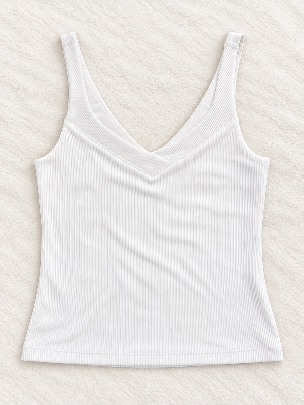 Beyond Yoga Ribbed V-Neck Tank Top - White
